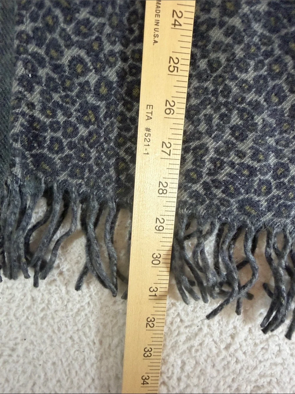 Dark Gray Leopard Print Fringe wrap 490